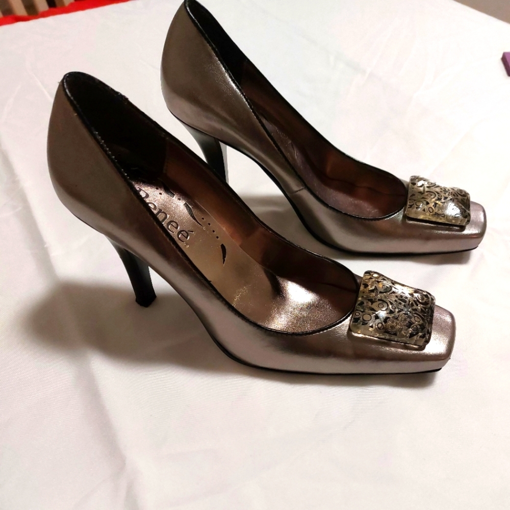 Pewter color shoes